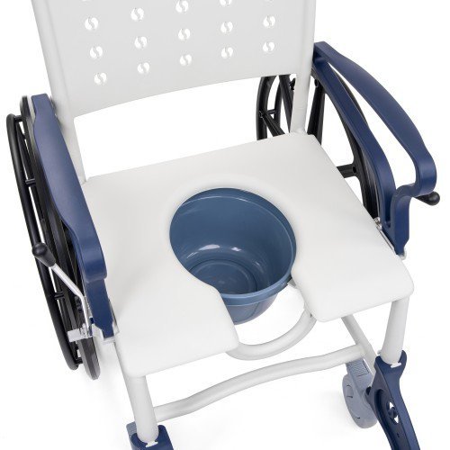 3-in-1 Commode Wheelchair Shower Chair with Brakes – Premium - Image 11