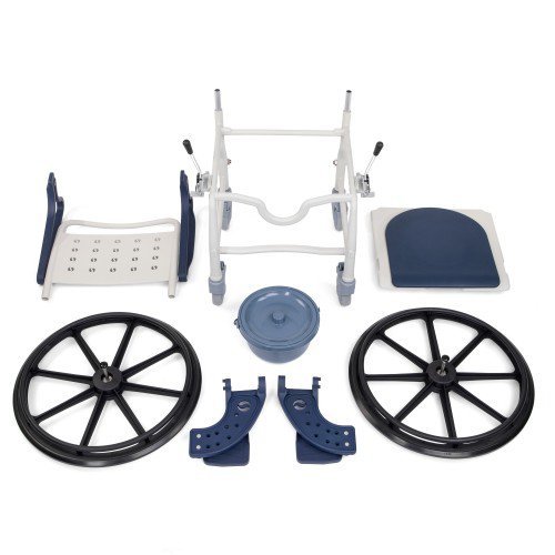 3-in-1 Commode Wheelchair Shower Chair with Brakes – Premium - Image 12