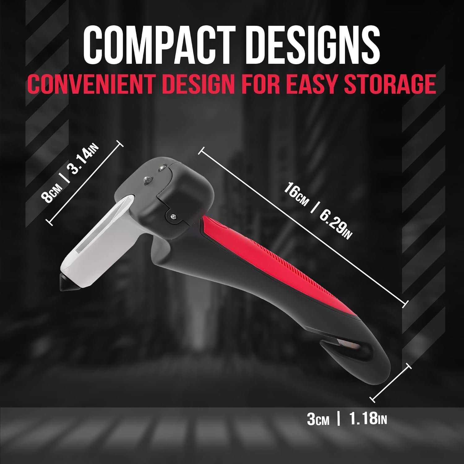 Car Assist Handle with Window Breaker, Seatbelt Cutter & LED Light - Image 2
