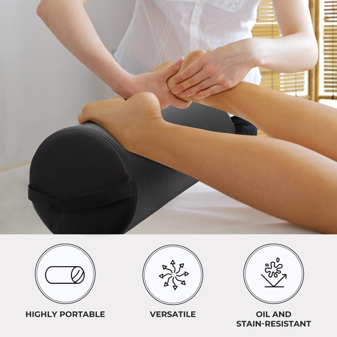 Round Bolster Cushion 50x20cm for Physiotherapy & Support - Image 3