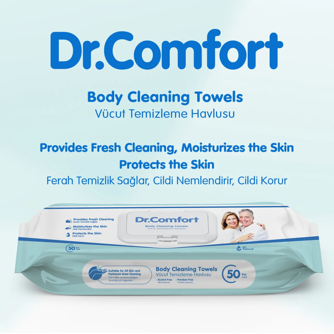 Dr Comfort Body Cleaning Wet Wipes 50pcs – Medical Grade1