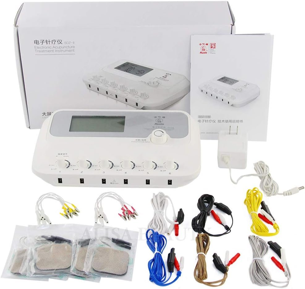 Hwato SDZ-III Nerve & Muscle Stimulator — 6-Channel Electro-Acupuncture TENS EMS Device with LCD Screen, 1–100Hz Frequency