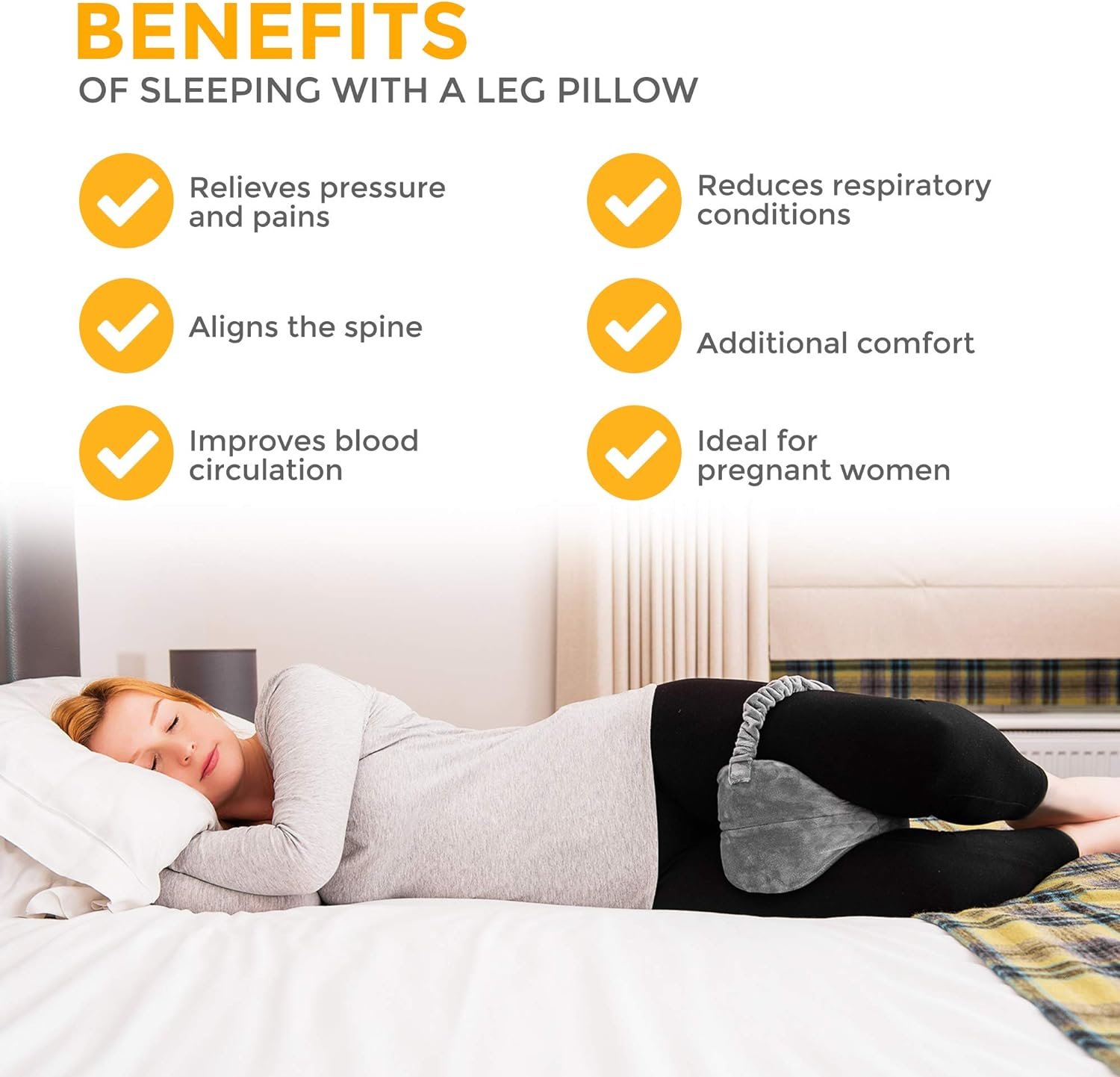 Orthopedic Knee Pillow Memory Foam Leg Support Cushion - Image 6