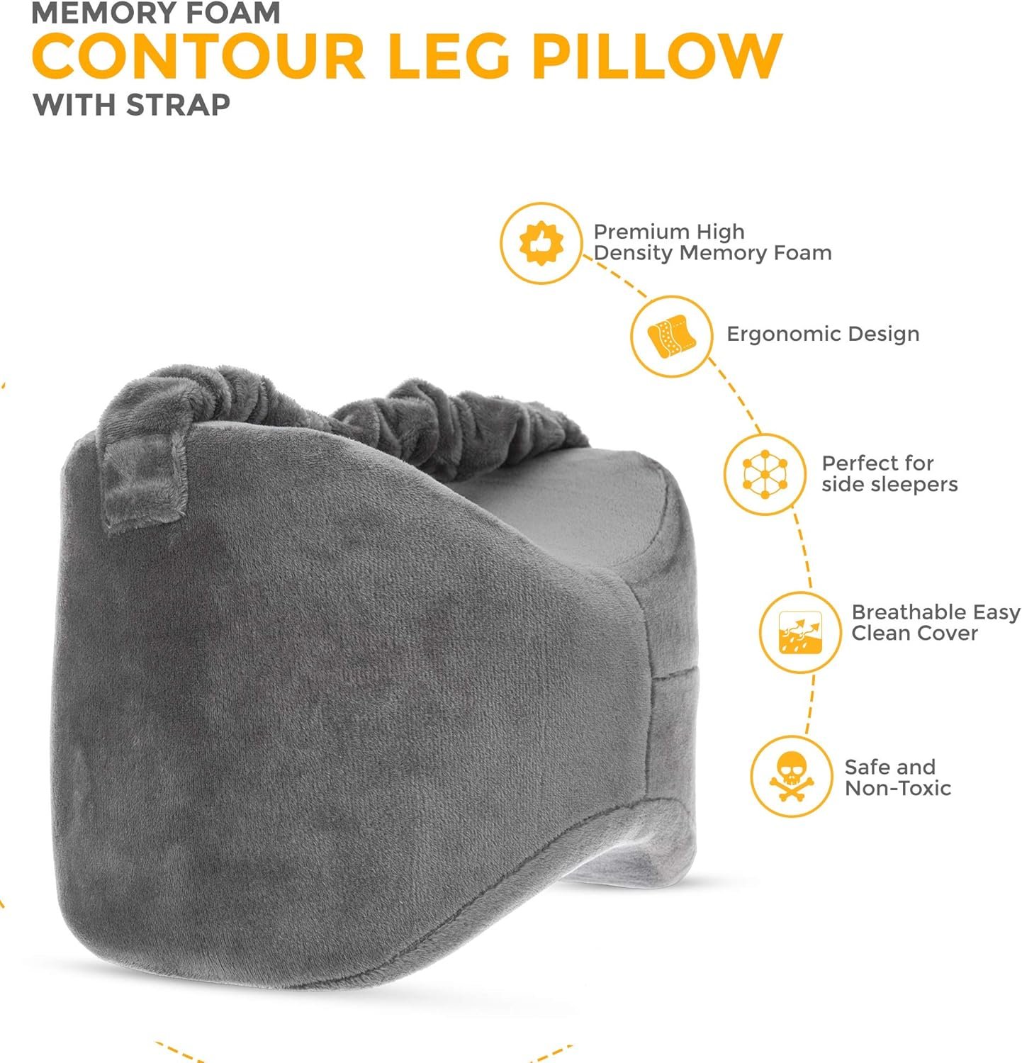Orthopedic Knee Pillow Memory Foam Leg Support Cushion - Image 7