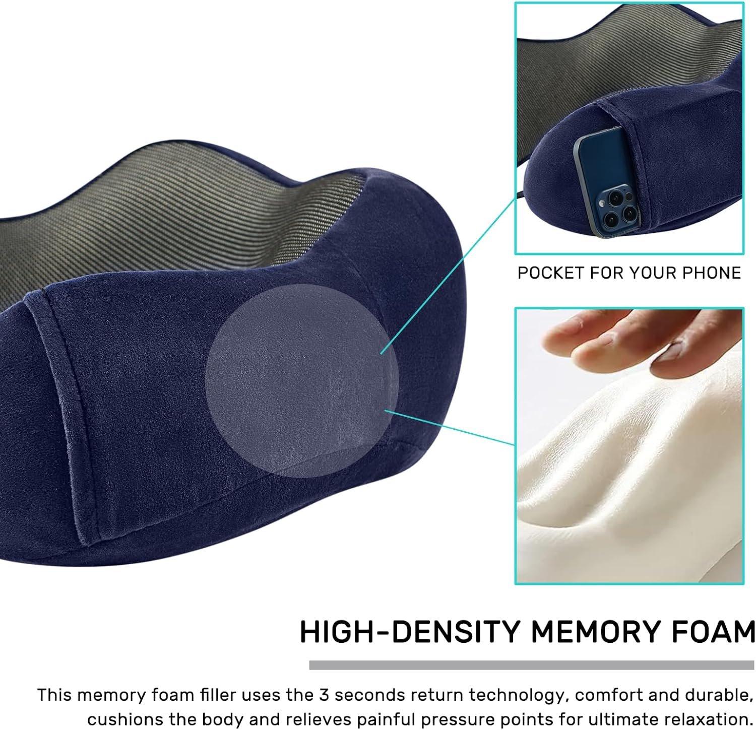 Memory Foam Neck Travel Pillow U Shape Support Cushion - Image 6