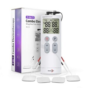 3-in-1 TENS EMS Massage Device R-C3  – Dual Channel Portable Electrotherapy Unit, 22 Programs, 40 Intensity Levels