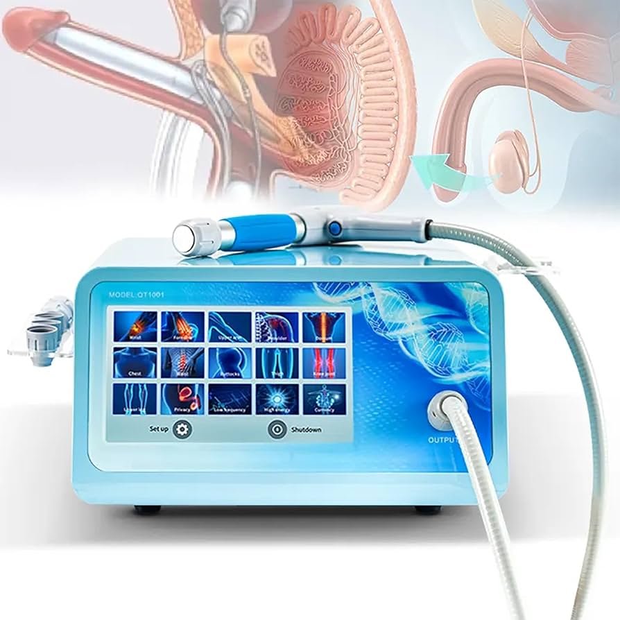 10 Bar Shockwave Therapy Machine SKY-SW1001 — 5 Probes, 1–22MHz, 350W (White / Baby Blue)
