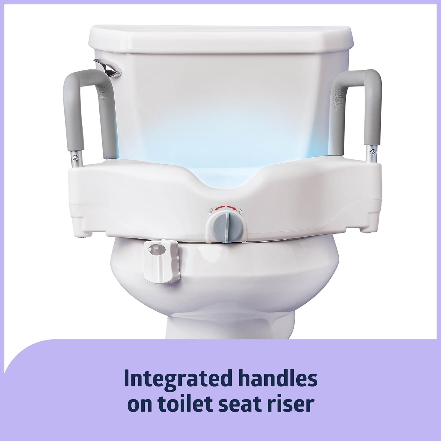 Raised Toilet Seat with Handles Adjustable Locking Toilet Seat Riser - Image 3