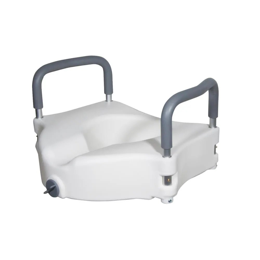 Raised Toilet Seat with Handles Adjustable Locking Toilet Seat Riser