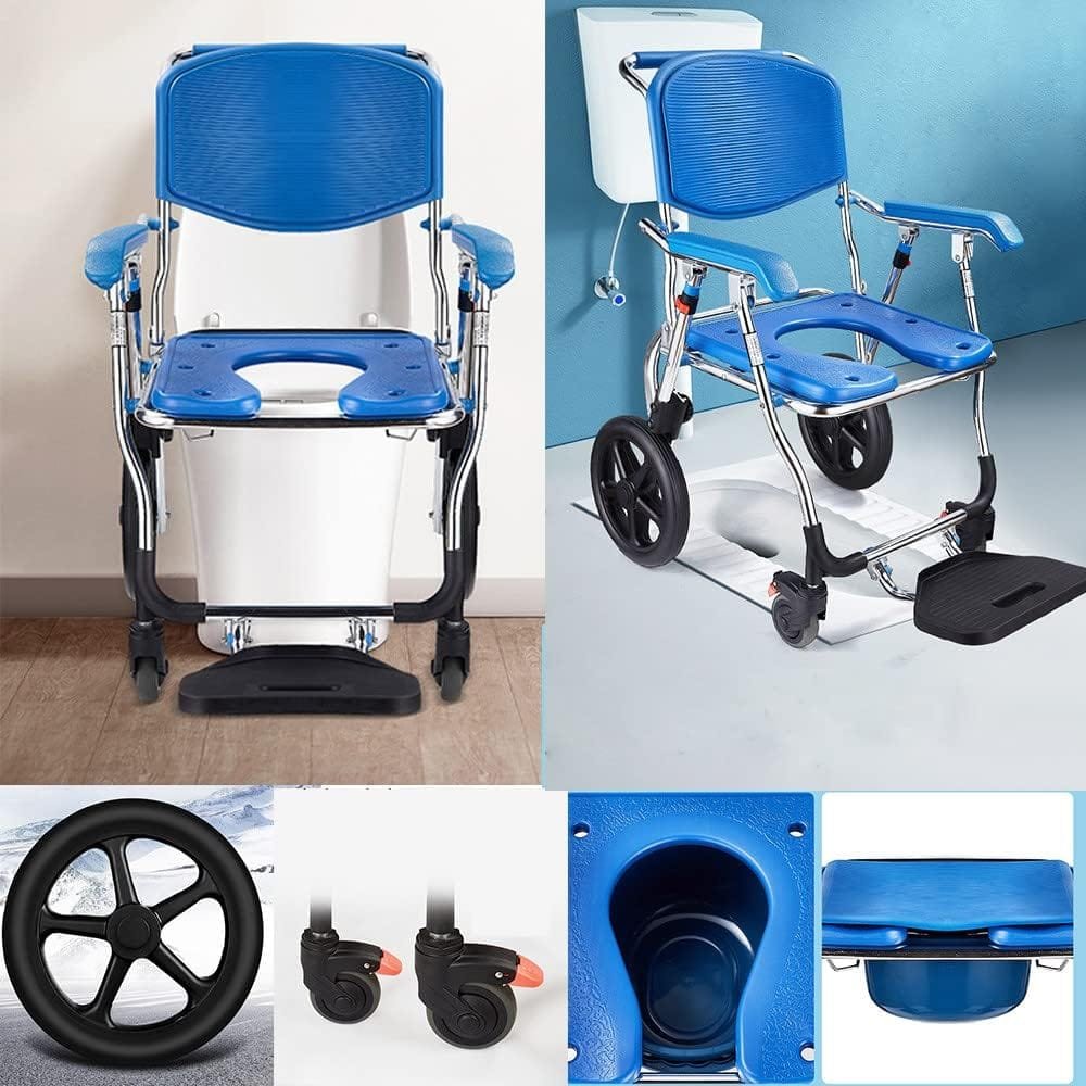 Commode Chair 4-in-1 Wheeled For shower - Image 9
