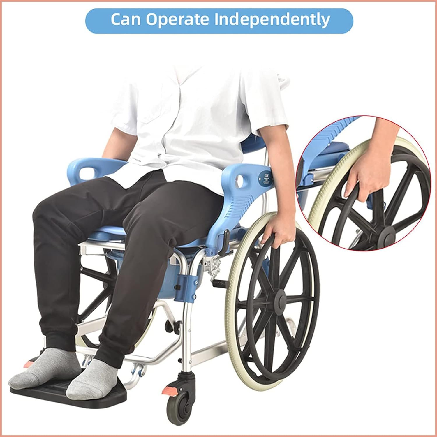 Commode Wheelchair 3-in-1 – Shower, Toilet & Mobility Chair (Anti-Rust, 150kg Capacity) - Image 7